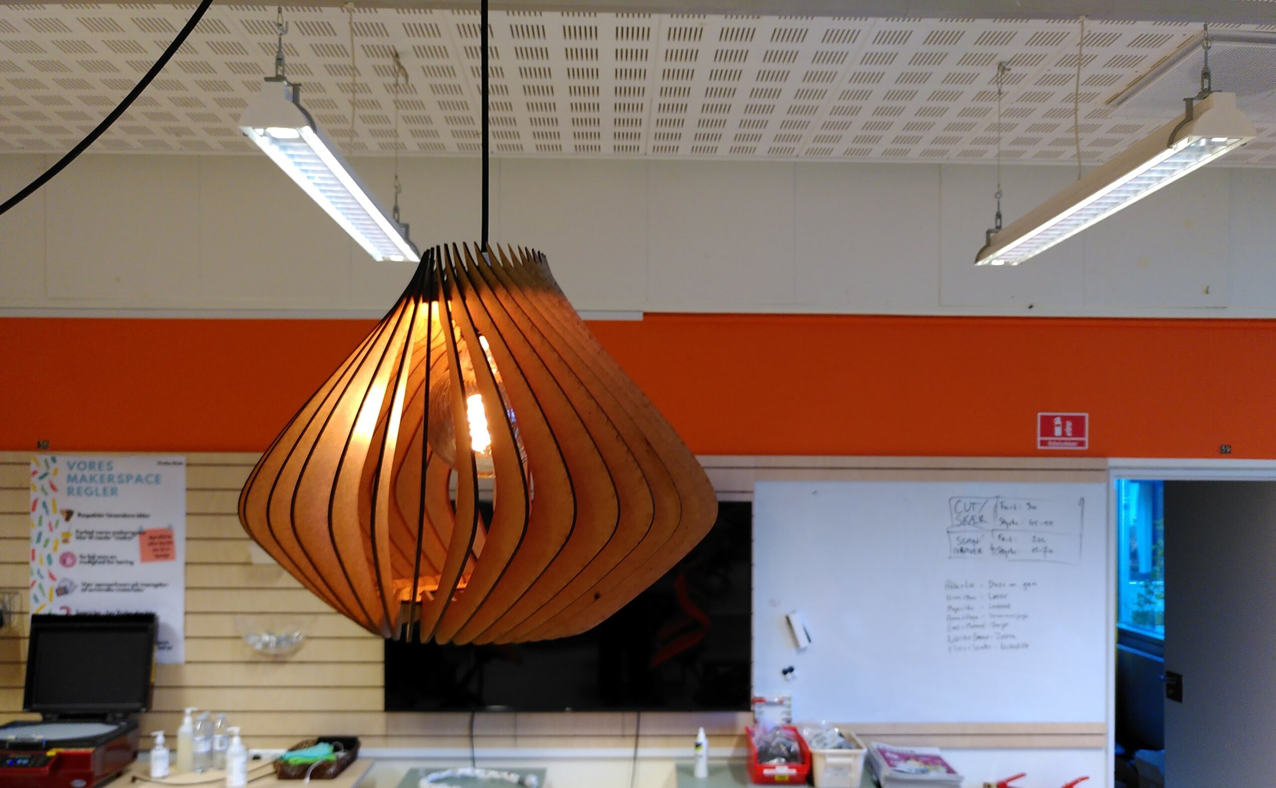 Lampe lavet i Maker Space