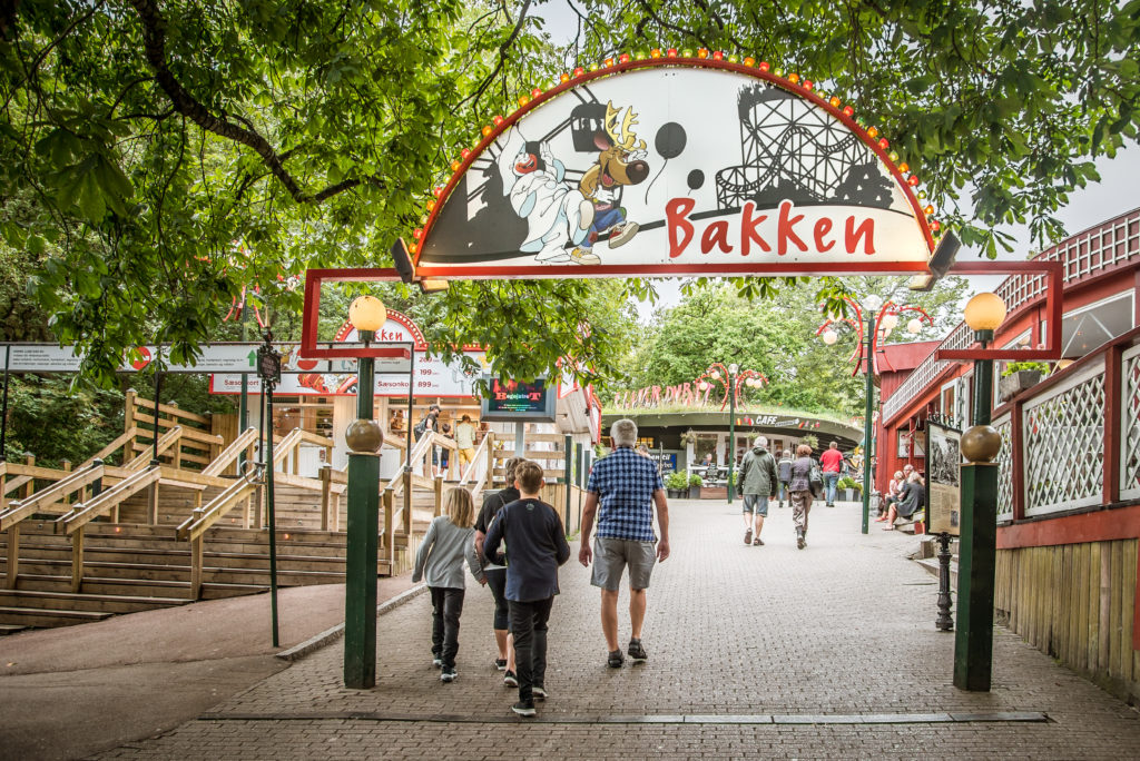 entrance to Bakken north of Copenhagen, the oldest amusement park in the world