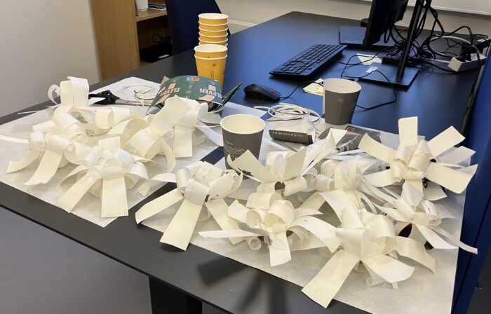 Kaffekrus efter dissekering og klar til at indgå i kemiske transformering. Kilde: Yvonne Shashoua